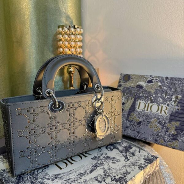 Dior Silver Mini Beaded Satin