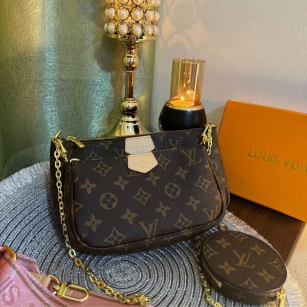 LOUIS VUITTON Rose Pink Monogram Canvas Multi Pochette Accessoires